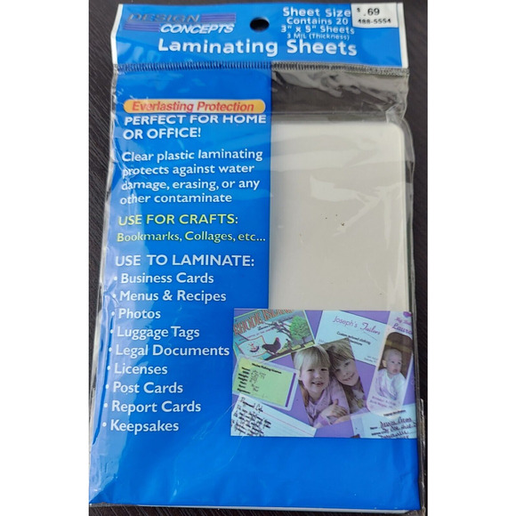 Design Concepts Laminator 4.4" Width Laminating Machine + Twenty 3" x 5" Sheets - Picture 6 of 8